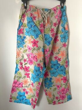 White Stag - Floral Cotton Capri Pants – Size Small (4–6)